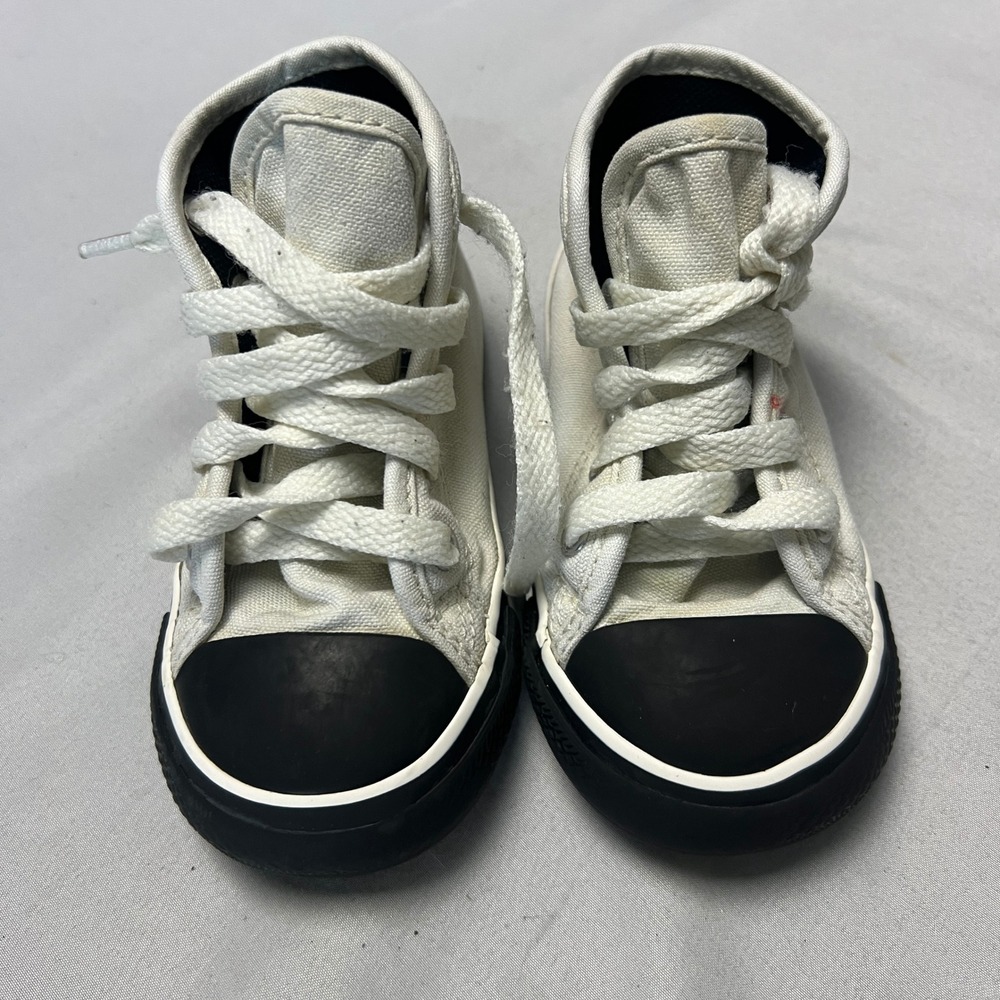 Converse All Star Chuck Taylors High Top Sneakers Toddler Canvas White Size 7‎